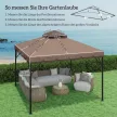 Póttető 3x3m-es pavilonhoz, vízlepergető, dupla tetős pavilontető vízelvezető lyukakkal, khaki színben