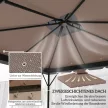 Póttető 3x3m-es pavilonhoz, vízlepergető, dupla tetős pavilontető vízelvezető lyukakkal, khaki színben