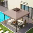 Póttető 3x3m-es pavilonhoz, vízlepergető, dupla tetős pavilontető vízelvezető lyukakkal, khaki színben