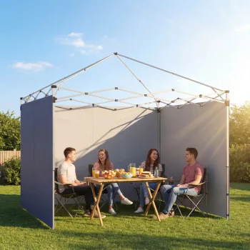   3 darabos oldalpanel szett cipzárral egy 3 x 3 m-es pavilonhoz, sötétkék