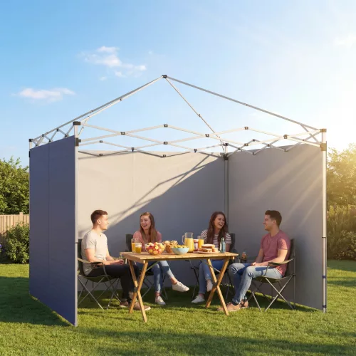 3 darabos oldalpanel szett cipzárral egy 3 x 3 m-es pavilonhoz, sötétkék