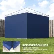 3 darabos oldalpanel szett cipzárral egy 3 x 3 m-es pavilonhoz, sötétkék