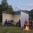 3 darabos oldalpanel szett cipzárral egy 3 x 3 m-es pavilonhoz, sötétkék