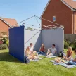 3 darabos oldalpanel szett cipzárral egy 3 x 3 m-es pavilonhoz, sötétkék