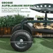  Gartenwagen mit Sitz, drehbar, höhenverstellbar, bis 150 kg, Stahl, Dunkelgrün