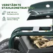  Gartenwagen mit Sitz, drehbar, höhenverstellbar, bis 150 kg, Stahl, Dunkelgrün