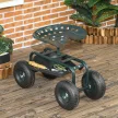  Gartenwagen mit Sitz, drehbar, höhenverstellbar, bis 150 kg, Stahl, Dunkelgrün