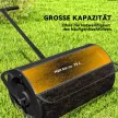 Komposztszóró 75L 61x40cm műtrágyaszóró gyepkert T-fogantyús hálós kosárral fém fekete