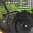 Komposztszóró 75L 61x40cm műtrágyaszóró gyepkert T-fogantyús hálós kosárral fém fekete