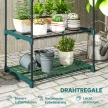 3-szintes virágtartó állvány, 72 cm magas, virágtartó beltéri és kültéri használatra, acél virágtartó polc, sötétzöld