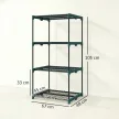 4-szintes virágtartó állvány, 105 cm magas, virágtartó beltéri és kültéri használatra, acél virágtartó polc, sötétzöld