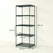 5-szintes virágtartó állvány, 138 cm magas, virágtartó beltéri és kültéri használatra, acél virágtartó polc, sötétzöld
