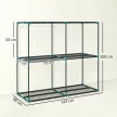 3-szintes virágállvány, 100 cm magas, virágállvány polcokkal, többszintes acél, sötétzöld