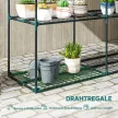 3-szintes virágállvány, 100 cm magas, virágállvány polcokkal, többszintes acél, sötétzöld