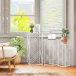3 darabos virágtartó szett, 50/60/70 cm magas, rakásolható fém növénytartók, fehér