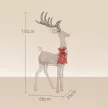  Rentier mit roter Schleife, 137 LEDs, Weihnachtsbeleuchtung, wetterfest, 66 x 25 x 135 cm, Gold
