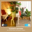  Rentier mit roter Schleife, 137 LEDs, Weihnachtsbeleuchtung, wetterfest, 66 x 25 x 135 cm, Gold