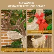  Rentier mit roter Schleife, 137 LEDs, Weihnachtsbeleuchtung, wetterfest, 66 x 25 x 135 cm, Gold