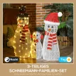  Schneemannfamilie, 148 LEDs, Weihnachtsbeleuchtung, wetterfest, glänzend, Weiß