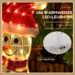  Schneemannfamilie, 148 LEDs, Weihnachtsbeleuchtung, wetterfest, glänzend, Weiß
