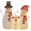  Schneemannfamilie, 148 LEDs, Weihnachtsbeleuchtung, wetterfest, glänzend, Weiß