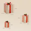  3-teiliges Weihnachts-Geschenkboxen-Set für Innen- und Außendekoration, mit 58 LED-Lichtern, Goldton
