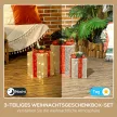  3-teiliges Weihnachts-Geschenkboxen-Set für Innen- und Außendekoration, mit 58 LED-Lichtern, Goldton