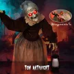 150 cm-es Halloween dekoráció, Halloween boszorkány LED fényekkel, hangfunkcióval, állítható karokkal és fejjel
