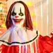 165 cm-es Halloween dekoráció Halloween bohóc LED fényekkel, hangfunkcióval és testeffektussal