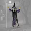 183 cm-es Halloween dekoráció, függő Halloween boszorkány LED fényekkel, hangfunkcióval, állítható karokkal, szájjal