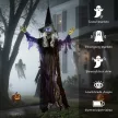 183 cm-es Halloween dekoráció, függő Halloween boszorkány LED fényekkel, hangfunkcióval, állítható karokkal, szájjal