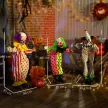 Rakásolható halloweeni animatronikus bohócok izzó vörös szemekkel beltéri partikelléknek