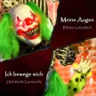 Rakásolható halloweeni animatronikus bohócok izzó vörös szemekkel beltéri partikelléknek
