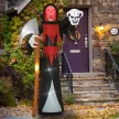 Halloween dekoráció: 3,7 méteres óriás Kaszás LED világítással, megvilágított felfújható figura kültéri használatra
