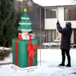 Felfújható karácsonyfadísz LED-es fényekkel, poliészterből, beltéri és kültéri használatra, piros és zöld