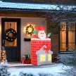  Aufblasbare Weihnachtsdekoration, Weihnachtsmann in Schornstein, LEDs, Gebläse