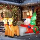  Aufblasbare Weihnachtsdekoration, Weihnachtsmann in Rentierschlitten, Polyesterstoff, LED-Lichter, Bunt