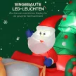  Aufblasbare Weihnachtsdekoration, Weihnachtsmann in Rentierschlitten, Polyesterstoff, LED-Lichter, Bunt