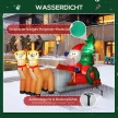 Aufblasbare Weihnachtsdekoration, Weihnachtsmann in Rentierschlitten, Polyesterstoff, LED-Lichter, Bunt