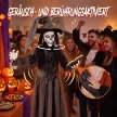 180 cm-es Halloween animált boszorkánydekoráció életnagyságban, ragyogó szemekkel, hátborzongató hanggal, érintésre aktiválható