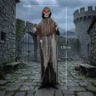 Animált Kaszás, 170 cm, életnagyságú Halloween animatronikus mozgatható kezekkel/fejjel, világító szemekkel és hátborzongató hanggal