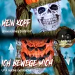 Animált, felugró tök csontváz, 173 cm, ijesztő halloweeni dekoráció fénnyel, hanggal és érintéssel aktiválható