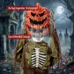 Animált, felugró tök csontváz, 173 cm, ijesztő halloweeni dekoráció fénnyel, hanggal és érintéssel aktiválható