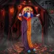 167 cm-es életnagyságú animált halloweeni bohóc dekoráció hanggal és érintéssel aktiválható