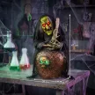 Animált halloweeni asztali boszorkány nevető hanggal, ragyogó szemekkel és hang-/érintésaktiválással
