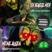 Animált halloweeni asztali boszorkány nevető hanggal, ragyogó szemekkel és hang-/érintésaktiválással