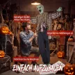 Animált halloweeni zombi, életnagyságú, 170 cm, hanggal és érintéssel aktiválható, hátborzongató dekorációval