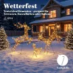 3 darabos világító rénszarvas szett, kültéri karácsonyi dekoráció 200 meleg fehér LED-del, 8 üzemmóddal, napi időzítővel