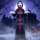 Felfújható Halloween csontváz, 310 cm, beépített LED lámpákkal, ijesztő dekoráció beltéri és kültéri használatra