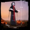 Felfújható Halloween csontváz, 310 cm, beépített LED lámpákkal, ijesztő dekoráció beltéri és kültéri használatra